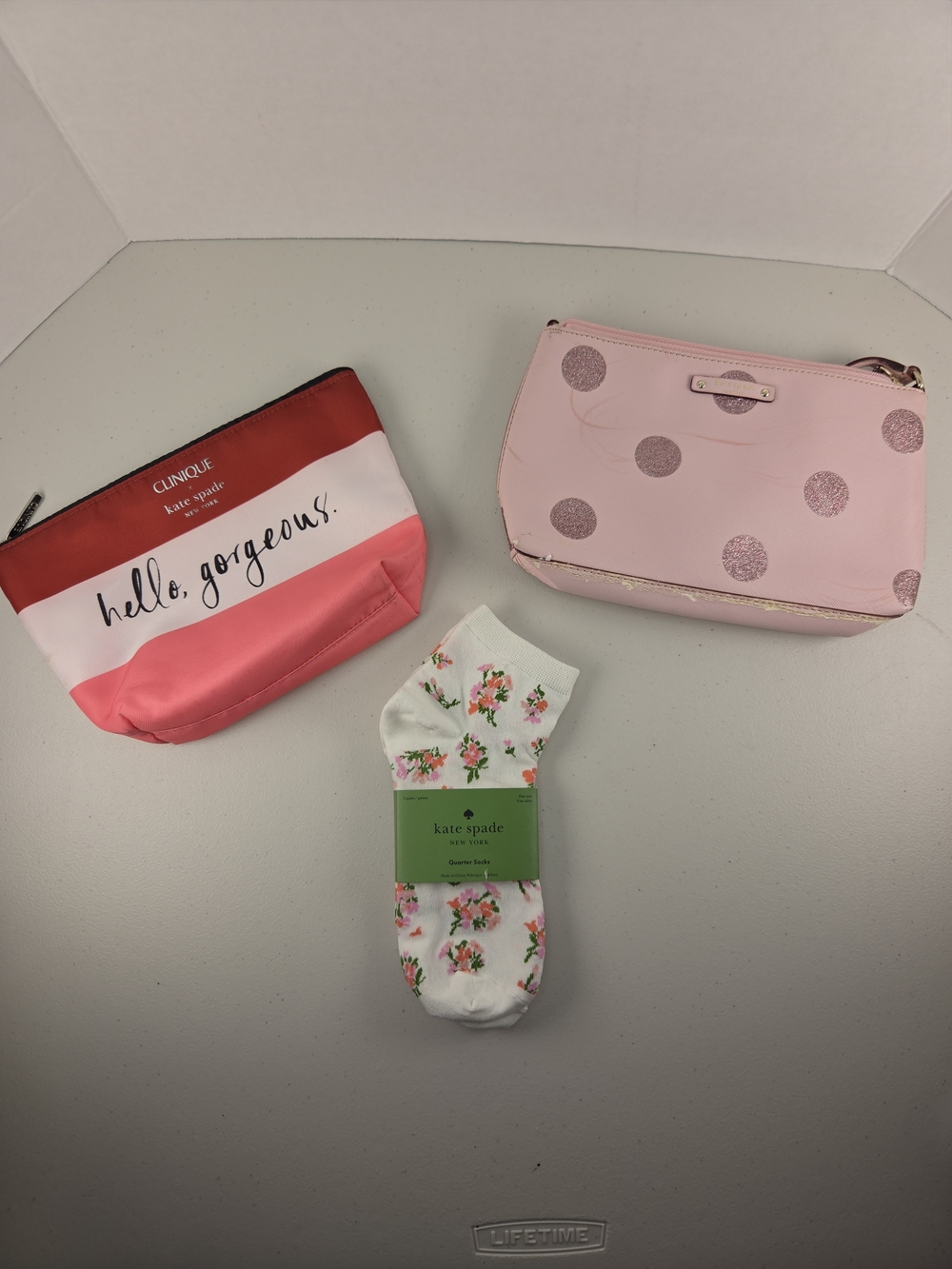 3 Piece Kate Spade Bundle Crossbody, Pair Of Socks & Cosmetic Bag